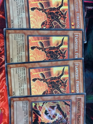 Yu-Gi-Oh Flamvell cards used, set of 4 authentic