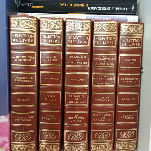 French books like new, collection of 5 volumes with hardcover binding