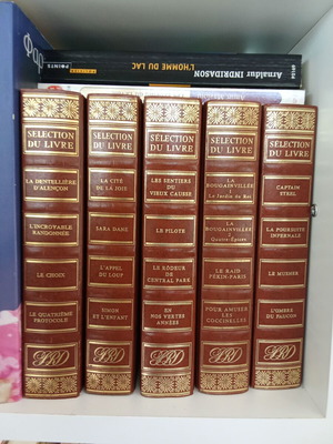 French books like new, collection of 5 volumes with hardcover binding