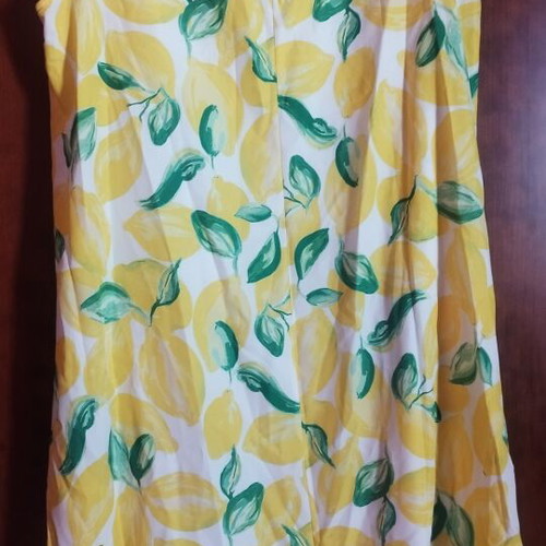 Shein yellow sleeveless dress with lemon print, new, XL