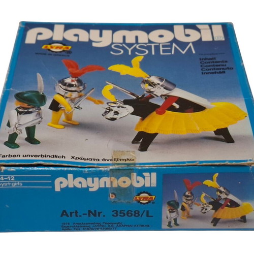 Vintage Lyra Playmobil 3568/L Knights set used, 1980s Greek
