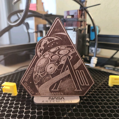 NASA Artemis II wooden decorative logo new
