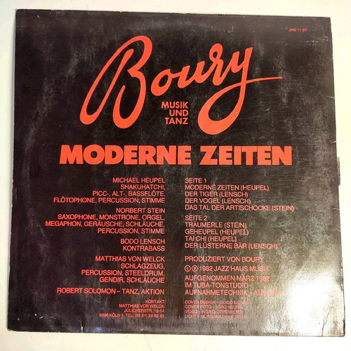 Boury Moderne Zeiten vinyl like new, jazz