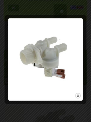 Washing machine valve AEG Zanussi Electrolux double straight used