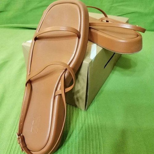 Zara δερμάτινα πέδιλα καφέ καινούργια, μέγεθος 42