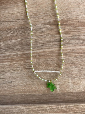 Handmade necklace in green and white shades inspired by Barbie Fairytopia
