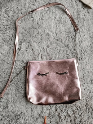 Pink metallic shoulder bag like new