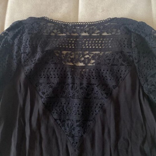 Naf Naf black blouse with lace sleeves