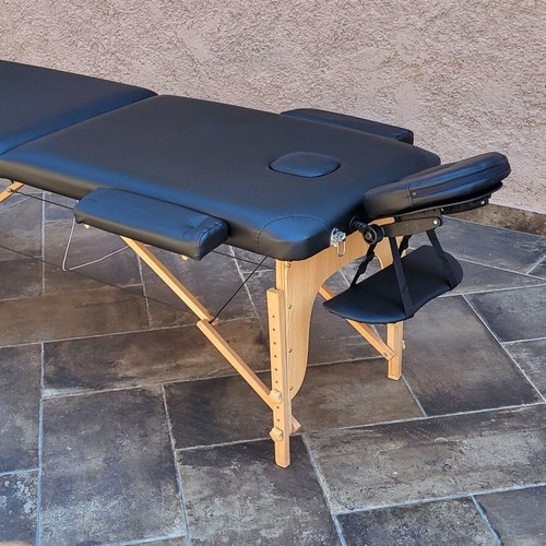 FoxHunter 2 Section Wood Portable Massage Bed