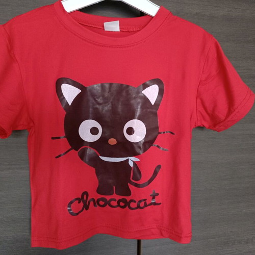 Girls' t-shirt 2-3 years new, red with cat print