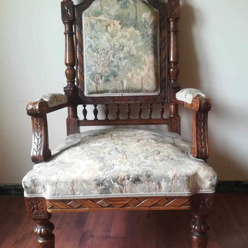 French 1930s sofa used with 2 armchairs, walnut wood