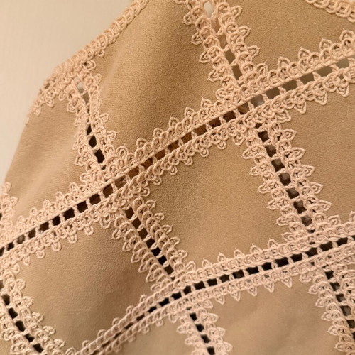 Zara Patchwork strappy top, beige, size L