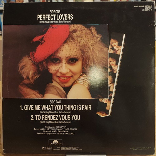 Sonya Perfect Lovers vinyl used, 12" maxi single pop