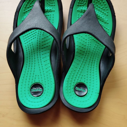 KissMar flip-flops size 37 used, black and green