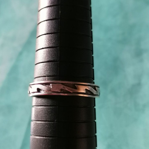 Men's silver 925 lightning band ring new No 68 (US 12)