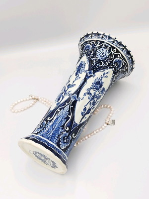 Vintage Delfts Boch vase used, blue perfection