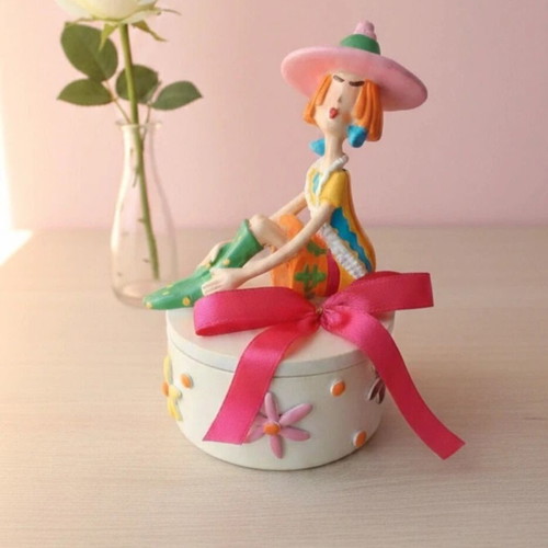 Decorative female figure like new on box with vivid colors