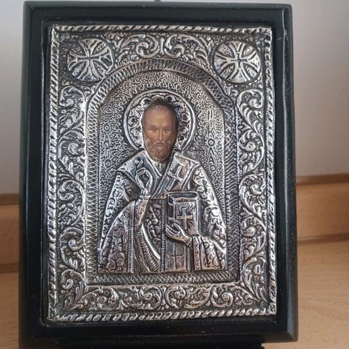 Saint Nicholas Icon Silver 9.25 16x13.8 cm