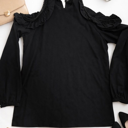 Tres Jolie Elegant Black Blouse like new, sizes S and M