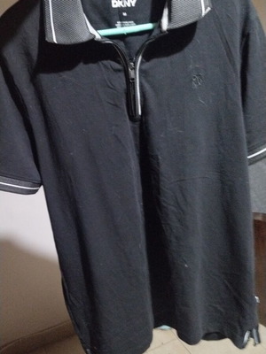 T-shirt DKNY new, short sleeve with collar size M black
