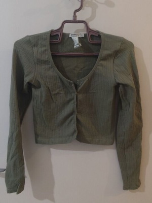 Cropped cardigan Stradivarius like new, light green khaki