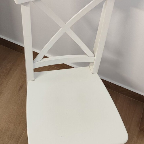 Ingolf dining chair Ikea like new, solid wood, white acrylic