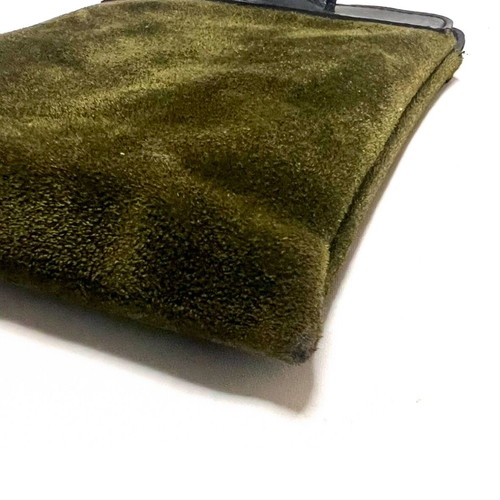 Paco Rabanne small suede green purse used