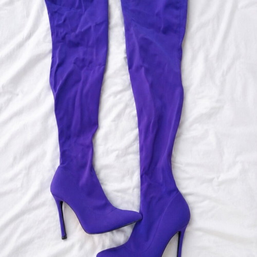 Nasty Gal Over The Knee Boots like new, purple, size 38