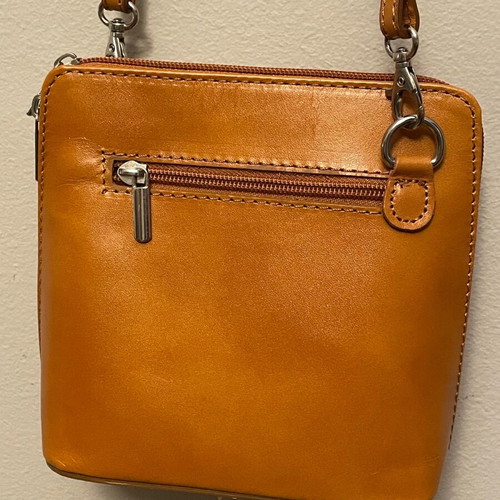 Leather crossbody bag tan new