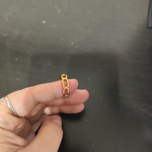 Adjustable stainless steel ring gold tone like new