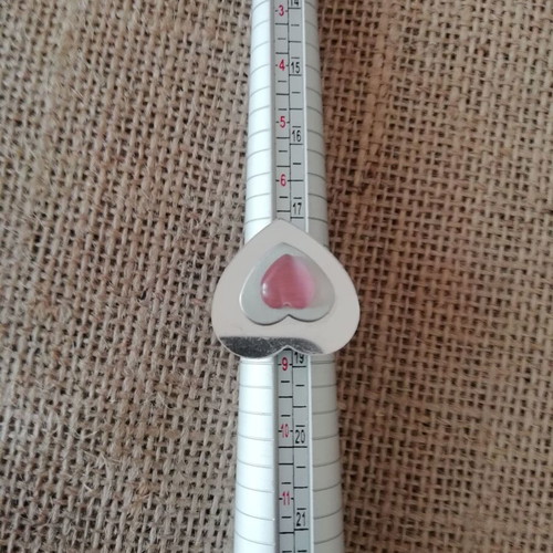 Ring with pink resin heart solitaire new