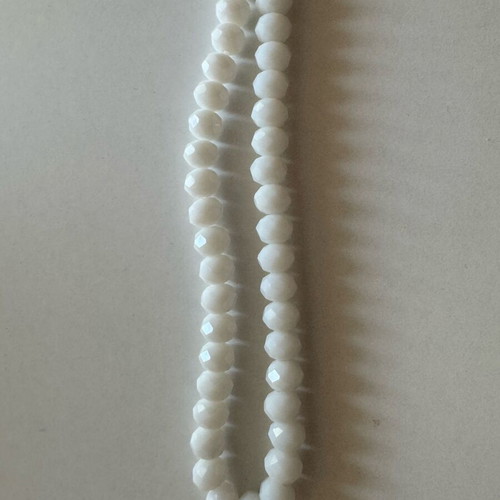 Crystal strand new, 10mm, white, about 65 beads