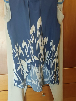 Set with blouse and pants like new, beige and blue, size M