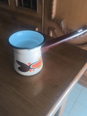 Vintage enamel briki 70s, deadstock, kitchenware