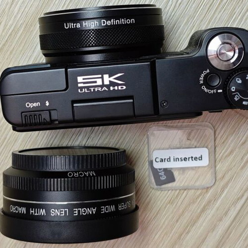 Digital Camera 64MP 5K WiFi with Wide-Angle Lens and 64GB Memory New