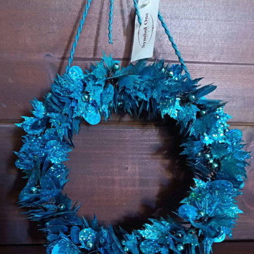 Vintage 90s Christmas wreath new with sequins