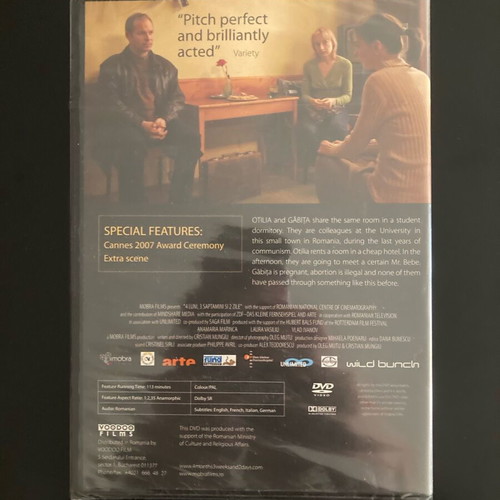 DVD 4months, 3 weeks & 2days new, drama