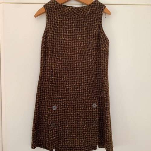 Zara dress like new, size L, beige and brown