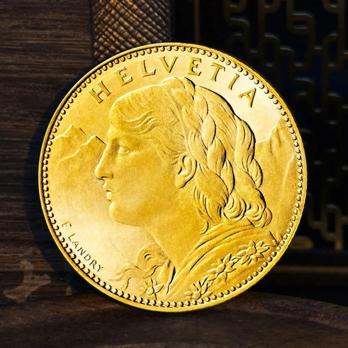 Swiss Gold Lira Coin 1926 24K 20 Francs Museum Quality Replica