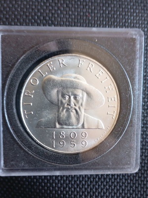 Austrian Silver Coin 50 Schilling 1959 New, 900 Silver, 20 Grams
