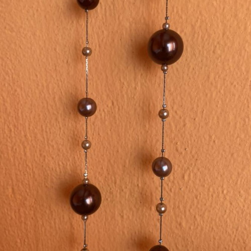Necklace with pearl beads in brown and beige shades like new
