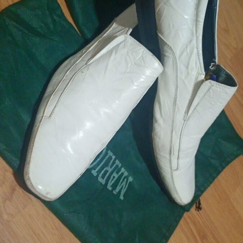 Mario Donati leather men's loafers white like new, size 46-47