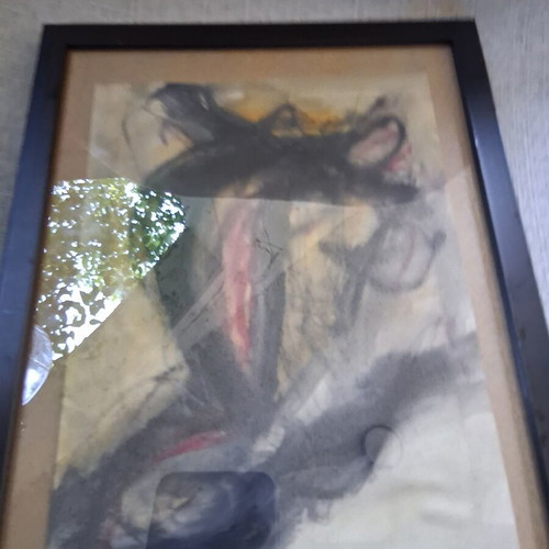 Painting "Γυμνο" framed 20×26cm, like new, signed