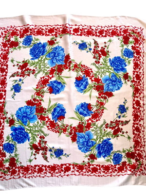 Frangi Tie Rack silk scarf like new, floral design