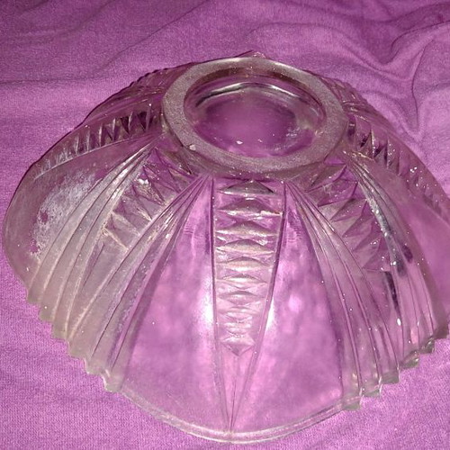Vintage bowl used, old era with thick glass