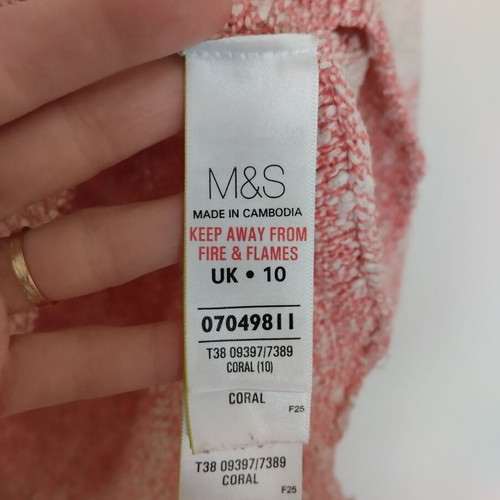 Marks & Spencer cotton sweater used in pink and white, sizes S M L