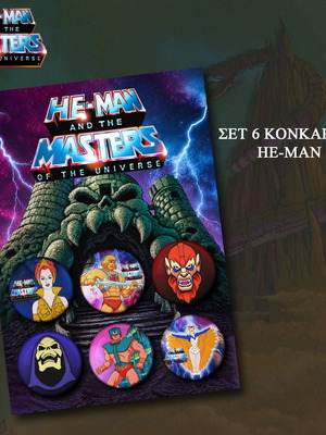 He-Man and the Masters of the Universe pin set, 6 pieces, new