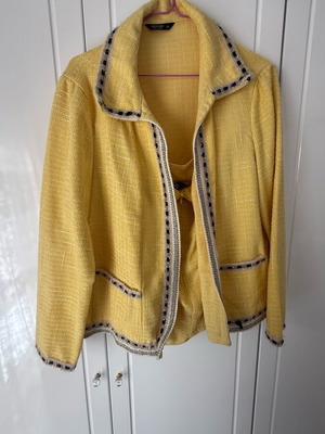 Tweed style suit set new, 2XL, yellow