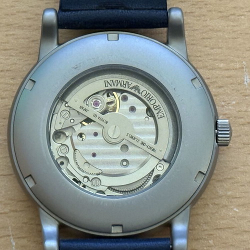 Emporio Armani Open-Heart AR60011 automatic watch new, leather