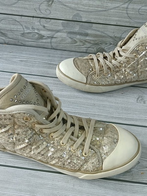 Guess High sneakers used, gold, size 39